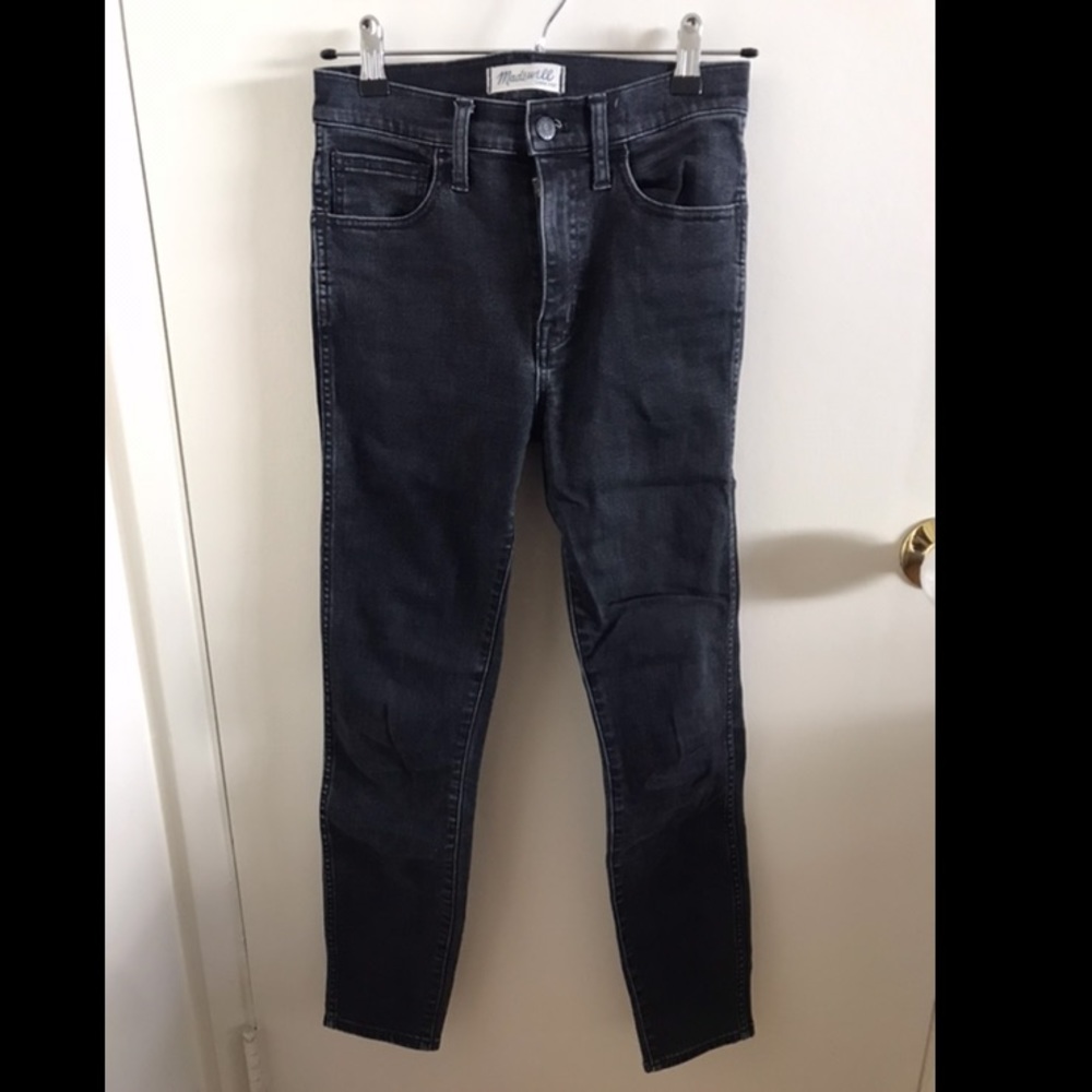 Madewell high-rise skinny skinny black/gray jeans